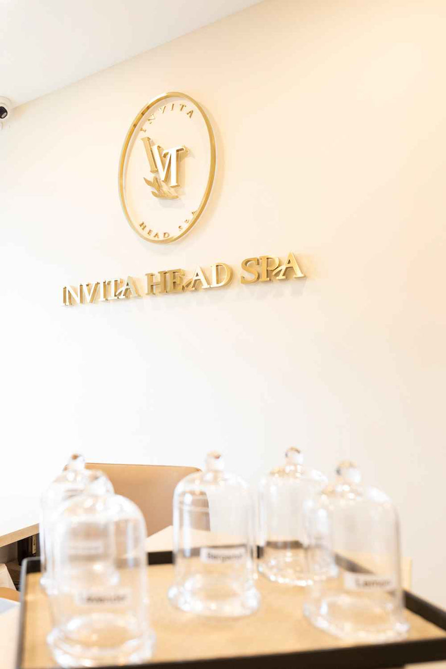 Branded interior detail at Invita Head Spa Fort Lauderdale