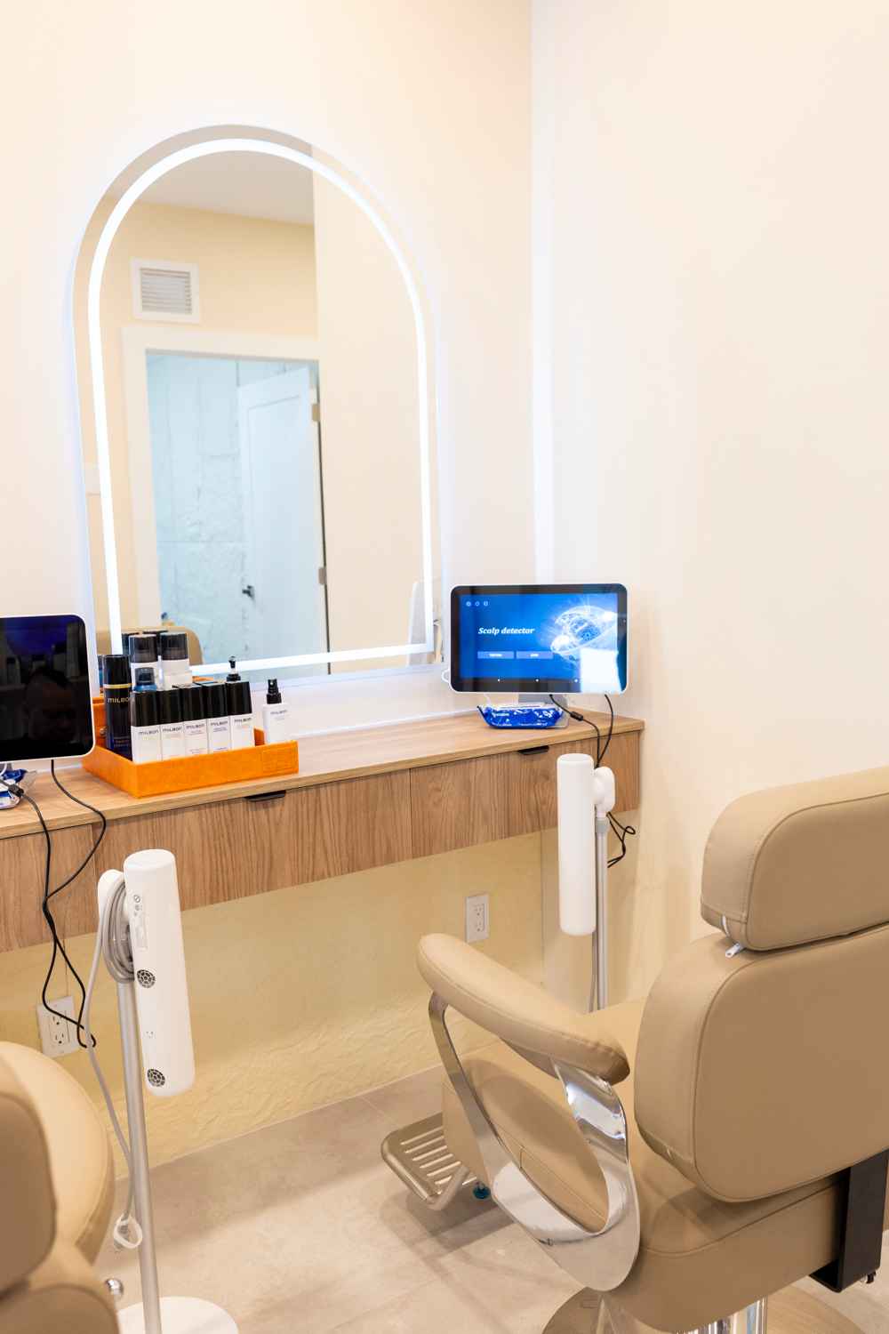 Consultation and styling station at Invita Head Spa Fort Lauderdale