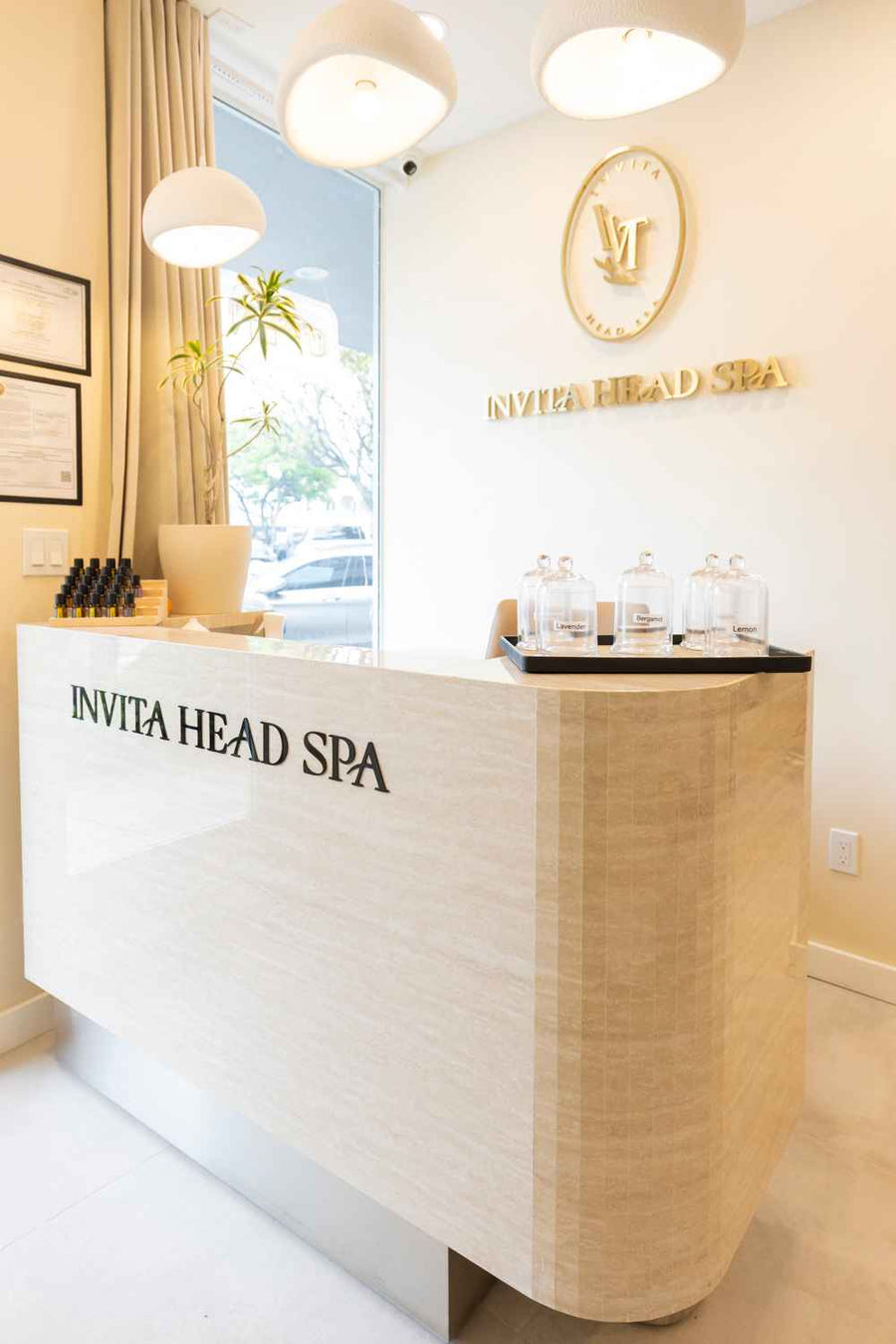 Reception desk at Invita Head Spa Fort Lauderdale